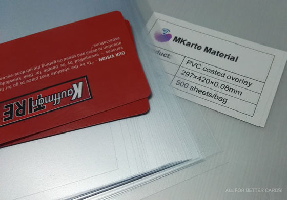 0.04-0.1mm tebal A3 atau disesuaikan PVC Lapisan overlay MCO-W Titik tinggi dan kekuatan tarik