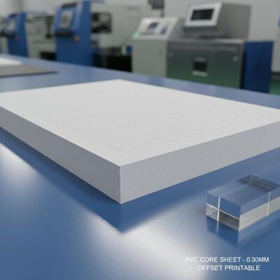0.30mm Ketebalan Offset Printable PVC Core Sheet untuk Produksi Kartu Bank