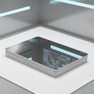 0.4-1.0mm Ketebalan stainless steel 430BA Laminated Steel Plate dengan Glossy Finish Kedua Sisi untuk Produksi Smart Card