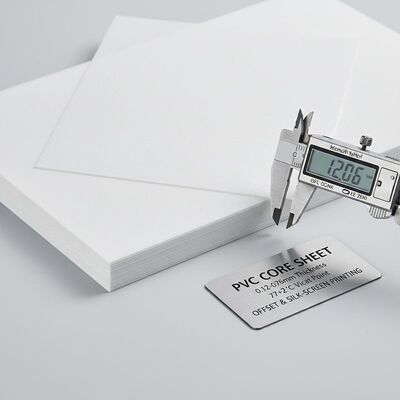 0.12-0.76mm Ketebalan Matte Kedua Sisi PVC Core Sheet dengan 77 + 2 ° C Vicat Point untuk Offset dan Silk-screen Printing